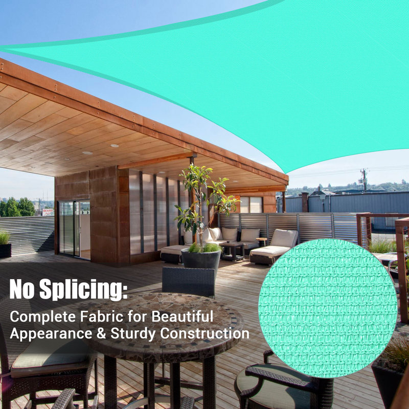 Pearl Aqua 12' x 16' HDPE Rectangle Sun Shade Sail Canopy
