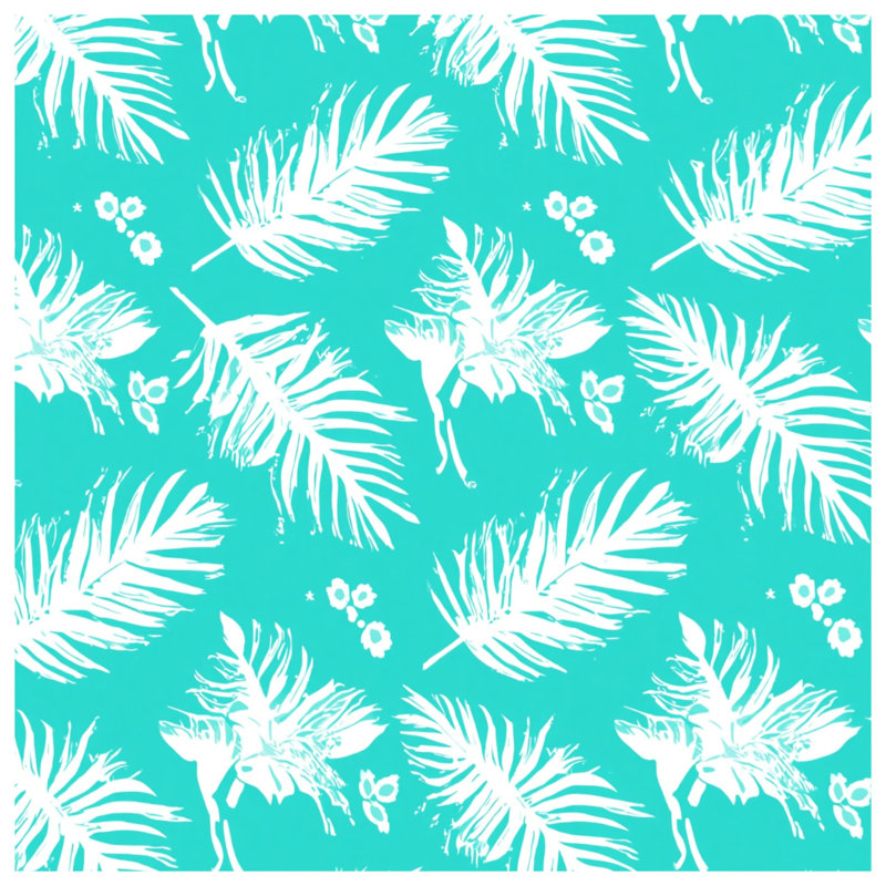 Édredon blanc à motif de feuilles de palmier tropical, Queen