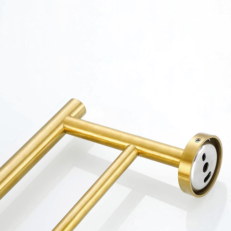 Bathroom Towel Rack (5 Pieces) - Brushed Gold Aluminium Strong And For Bath, Bed, Laundry, Kitchen Simple Install Procedure 5 Piece Material , Rust- Bedroom, Easy To Up