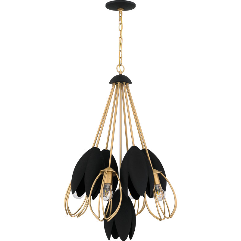 Giulian 4-Light Brushed Weathered Brass Pendant Light