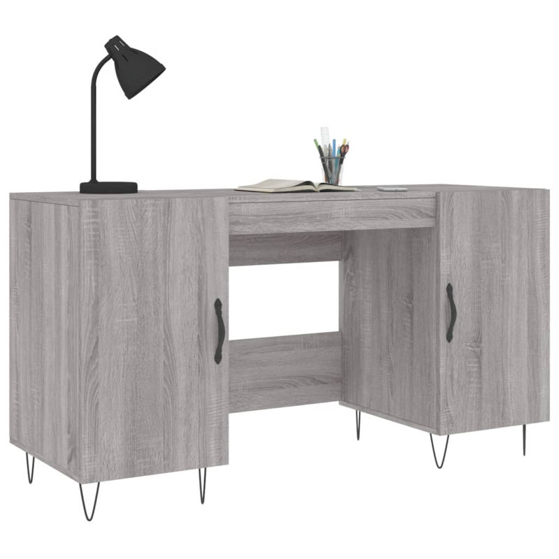 Balnamore Metal Base Writing Desk, Grey Sonoma