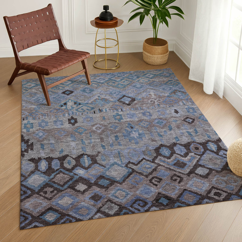Tapis d'intérieur / extérieur lavable à la machine Matteson ACN2303, Rectangle 10 pi x 14 pi