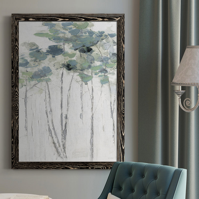 Feya Impasto Tree Line I, reproduction d'art sur toile, Cadre noir, H 43,5 po x l 31,5 po x P 1 po