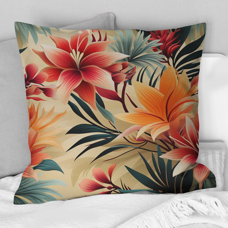 Coussin Tropical, H 16 po x l 16 po