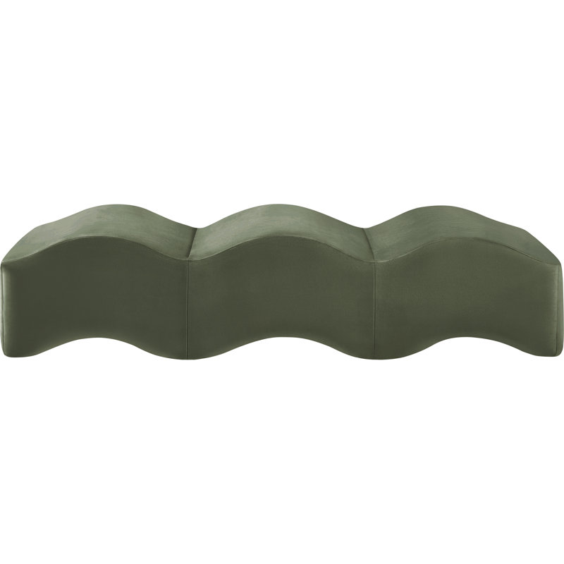Leavon Velvet Bench, Green Velvet