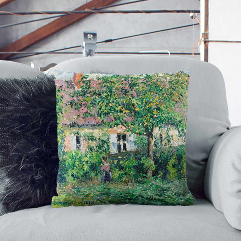 The Peasant House Square Throw Cushion, Stone, 55cm H x 55cm W x 20cm D
