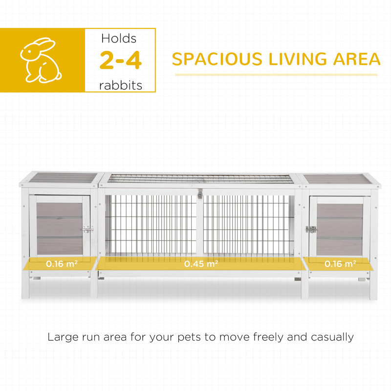 Rabbit Hutch Slide Out Tray for 24 Rabbits 161 x 505 x 533cm Grey