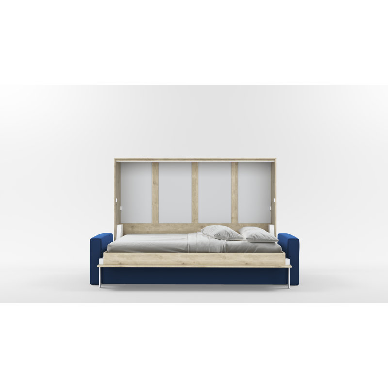 Neidelin Upholstered Bed, Beige/Navy