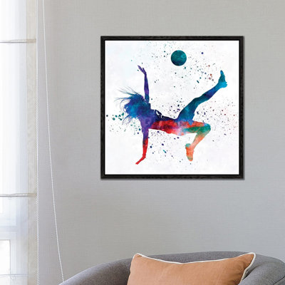 Woman Soccer Player 08 2 by Paul Rommer - Painting on Canvas