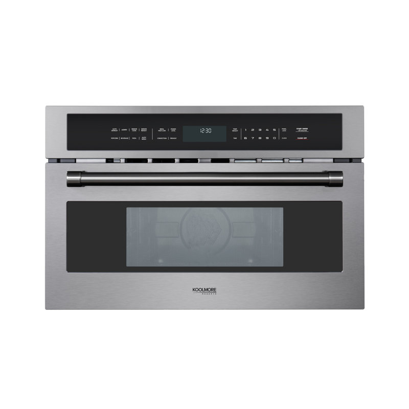 30 po Four à micro-ondes à convection intégré en acier inoxydable noir avec cuisson rapide et à capteur, 1,6 pi³ Pi.