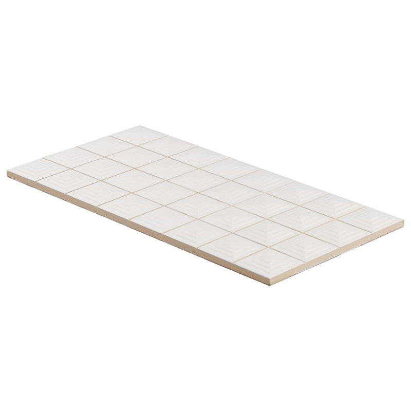 Kinzie 8x16 Pyramid 3D Matte Ceramic Tile, White