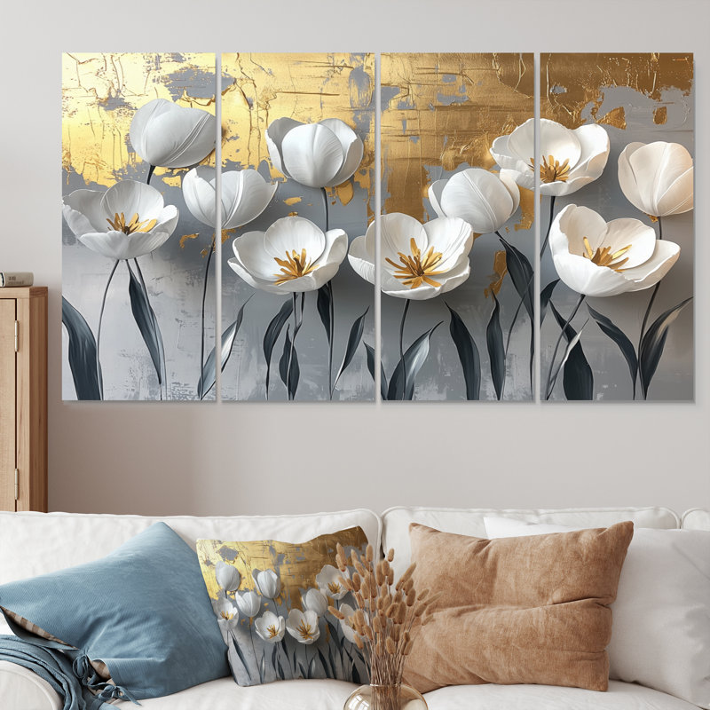 «Gautreau - Tulips», art mural traditionnel sur toile, H 28 po x l 48 po, 4