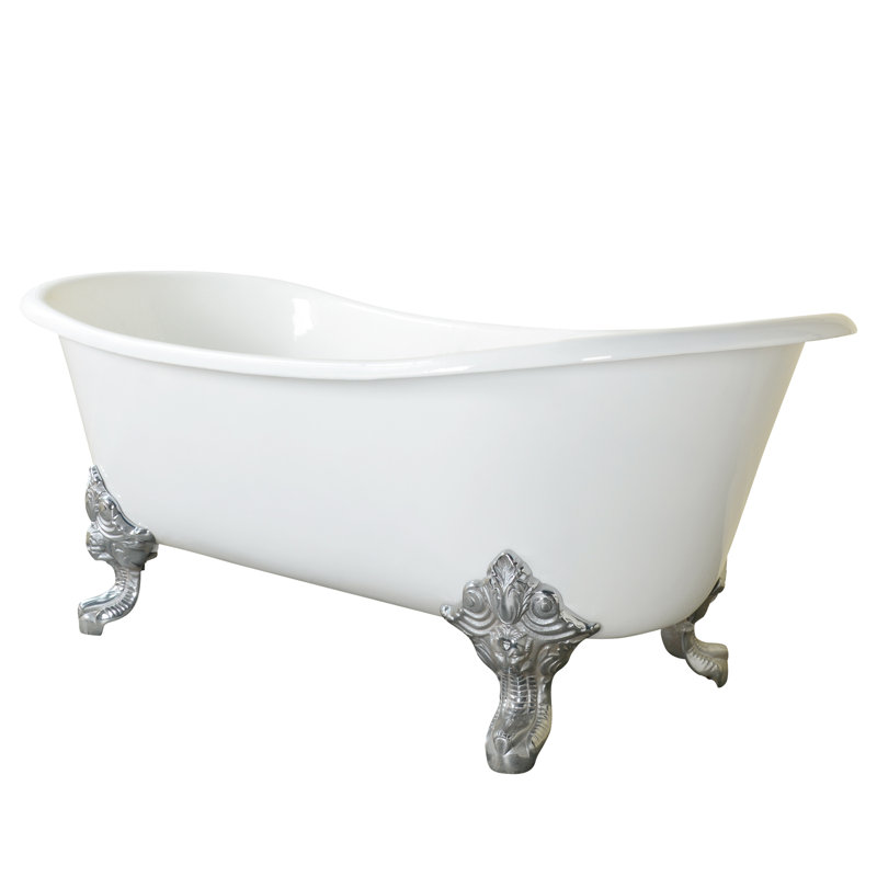 Nelson 72'' x 30.75'' Soaking Cast Iron Bathtub, Polished Brass