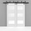 Portes de grange blanches en verre givré Sete-58144591