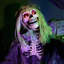 Faucheuse animée d'Halloween 7,5 pi avec tête mobile et yeux rouges à DEL Haunted Hill Farm