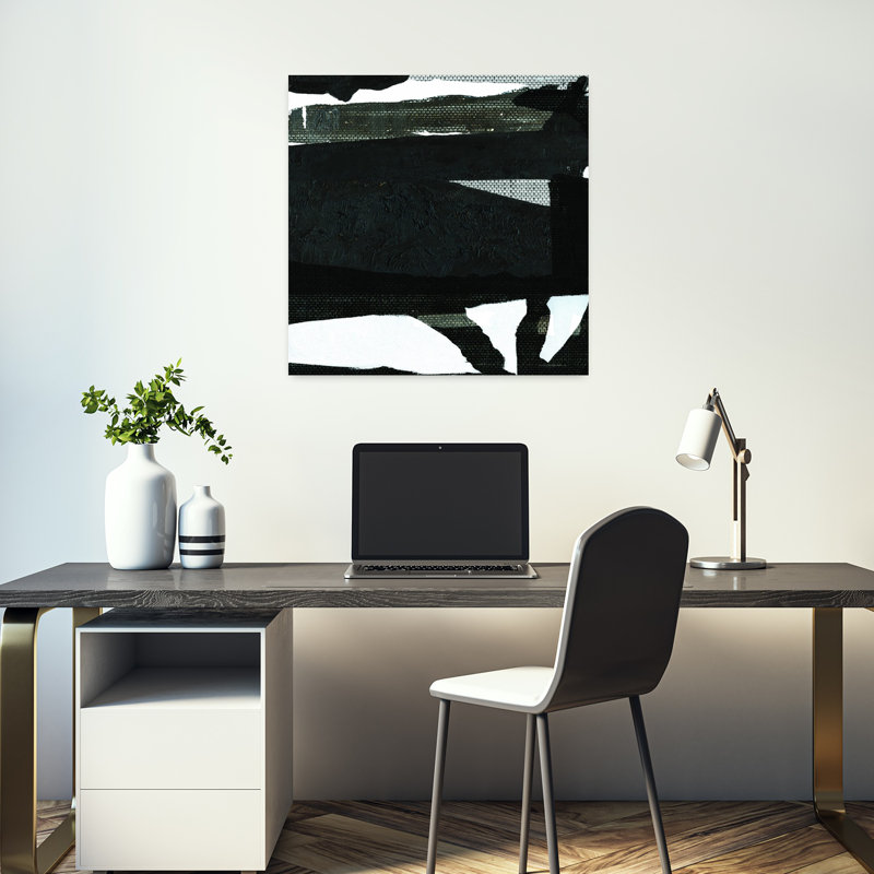 Art contemporain abstrait vieillissant, H 18 po x l 18 po