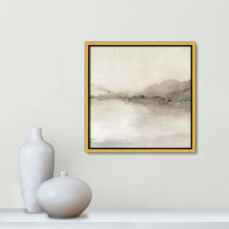 «Blush Horizon II» par Isabelle Z, L 13,5 po x H 13,5 po, Toile avec cadre, Gold Floater