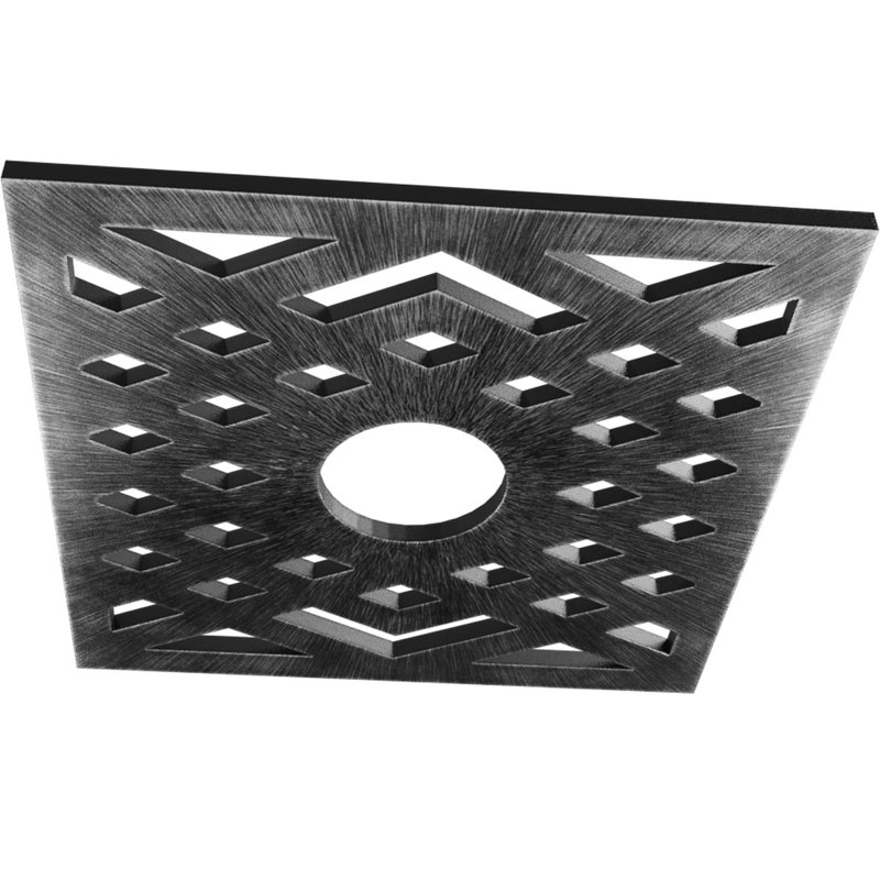 Médaillon de plafond à chevron en PVC de qualité architecturale 24 po x 6 1/4 po x P 1/4 po, Argent antique