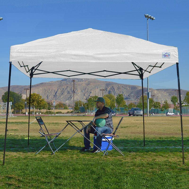 White 10 Ft. x 10 Ft. Steel Pop-Up Canopy Tent