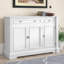 Ratley - armoire de type buffet bas traditionnel en bois avec tiroir, tablettes réglables et conception de console Breakfront pour le rangement et la l'exposition dans la salle à manger ou le vestibule avec une finition à moulures décoratives