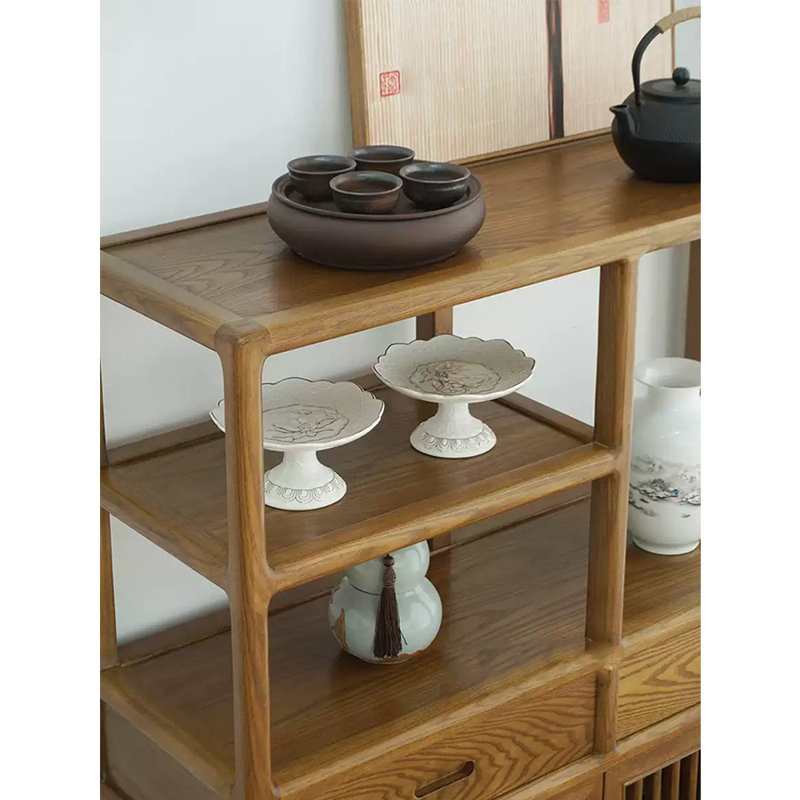 Solid Wood Storage Accent Cabinet, Walnut