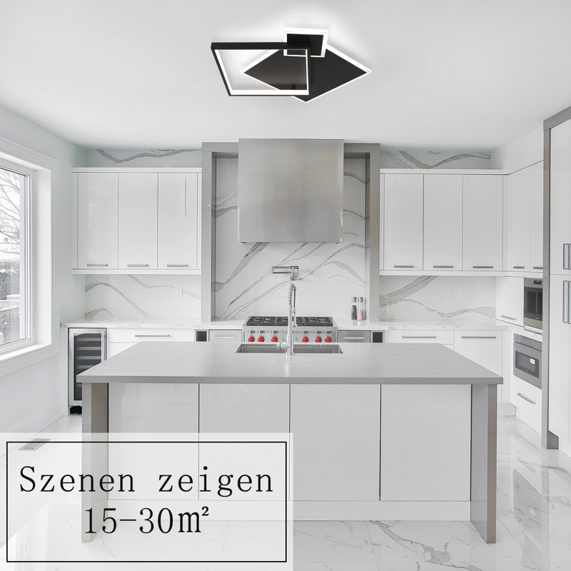 Ivy Bronx 3-Light 33cm LED Integrated Flush Mount, Black