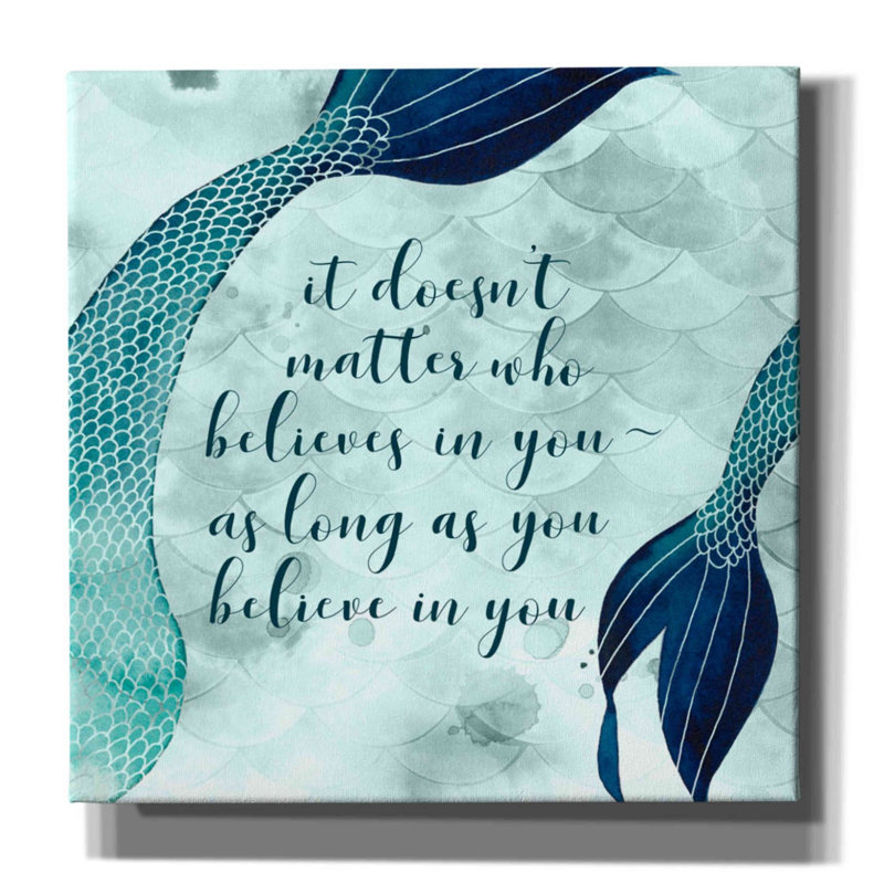 «Mermaid Inspirations II» par Grace Popp, art mural sur toile, H 18 po x l 18 po x P 0,5 po