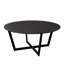 Table basse Jole, plateau en verre céramique noir de 39 pouces, base en métal