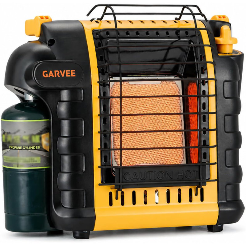 Chaufferette portative au propane, 4000-9000 BTU, sécuritaire pour l'intérieur et l'extérieur, chauffage de camping compact