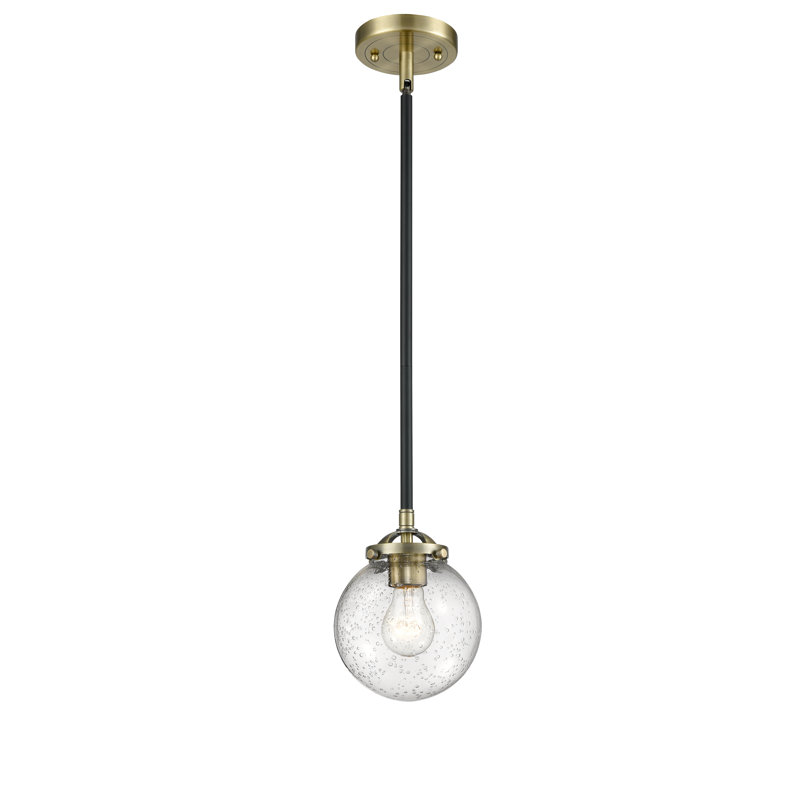 Luminaire suspendu sphère 1 lumière Zarmayr, Laiton antique noir, Ampoule non incluse, Grainé