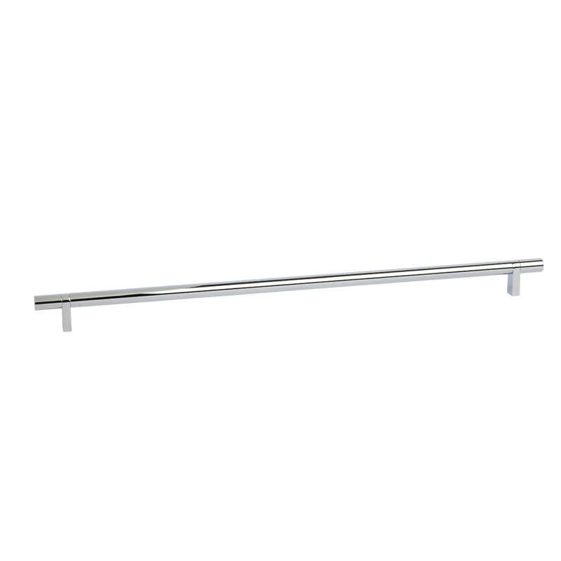 Poignée de meuble-bar Emtek Select 18 po d'un centre à l'autre avec tige rectangulaire et barre lisse, Chrome poli
