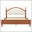 Lit plateforme très grand en bois avec tête de lit tapissier, structure brune et tissu beige-1890238833-1890238832