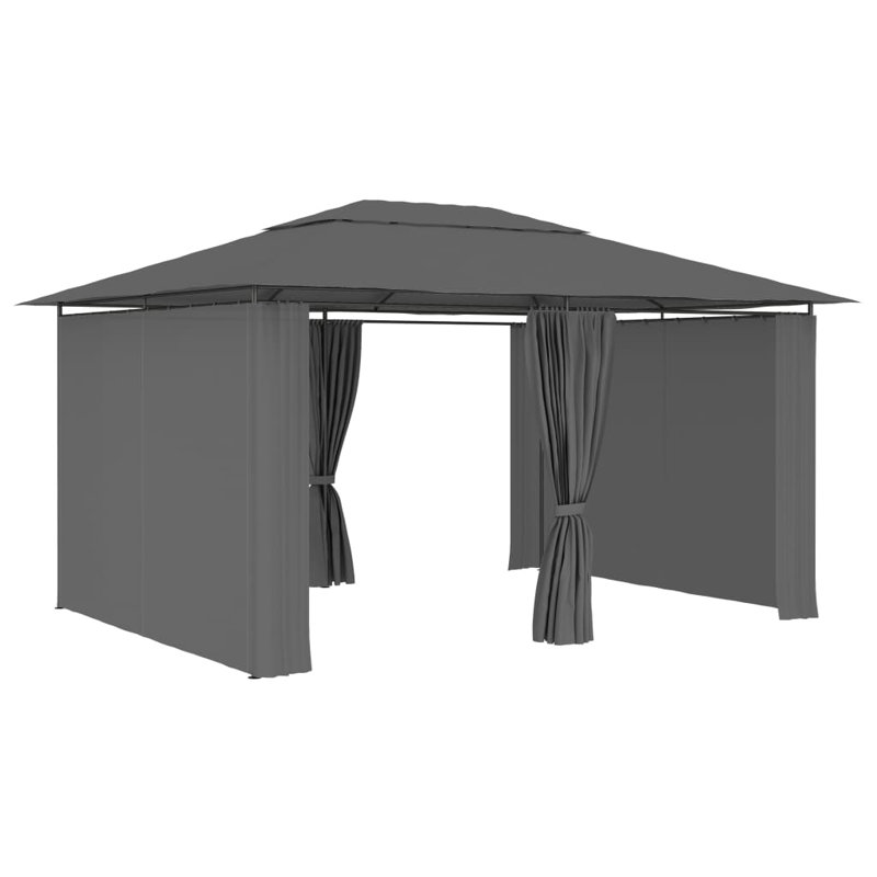 Cardew 19.7 Ft. W x 9.8 Ft. D Steel Patio Gazebo Canopy with Curtains