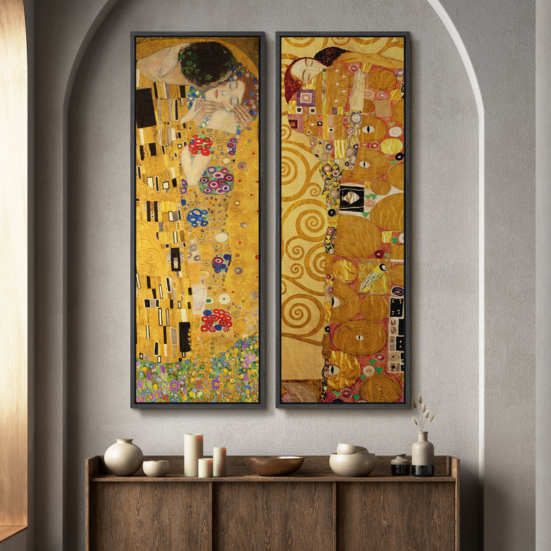 «Vintage Landscape Wall Art», ensemble de 2 toiles encadrées 20 x 60 pouces, Noir