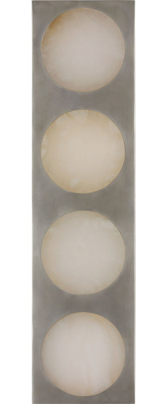 Dichotomy Sconce with Alabaster, 18" H x 4.5" W x 0.75" D, Pewter, 4 Lights