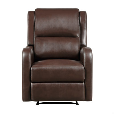 Reclining Chair 1Pc Comfort Seating Faux Leather Upholstery Living Room Furniture Solid Wood