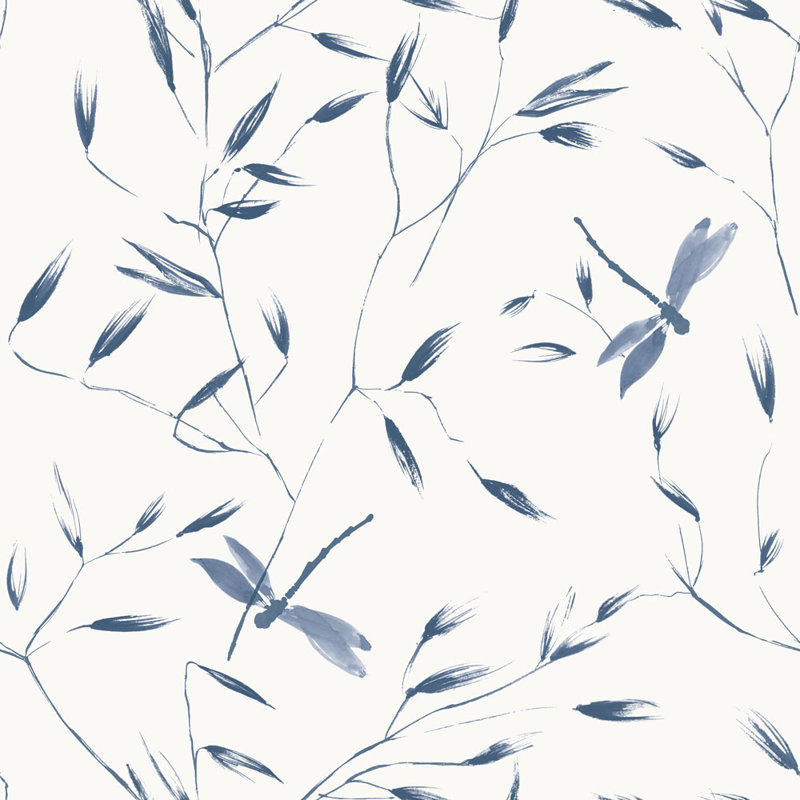 Papier peint adhésif libellule, Bleu français