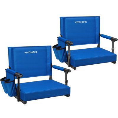 Ensemble de 2 sièges de stade portatifs avec dossier et coussin
