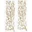 Ensemble de 2 décorations murales dorées en aluminium et corail, l 11 po x H 33 po-1138943357