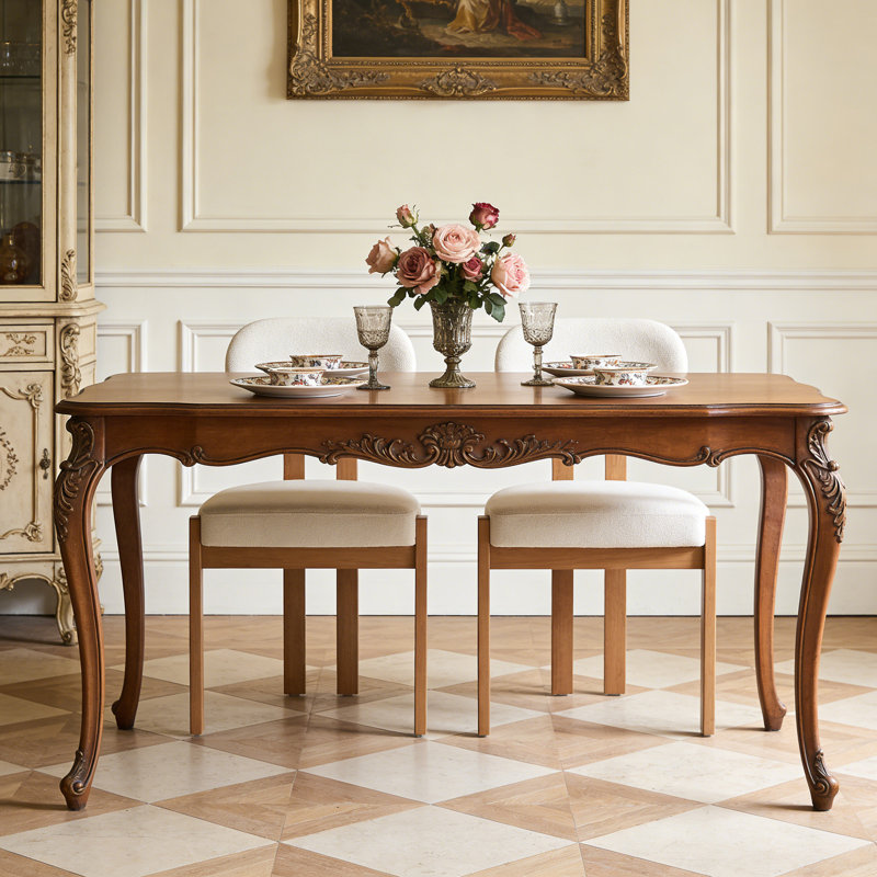 Ensemble de 2 chaises de salle à manger en chenille, Beige