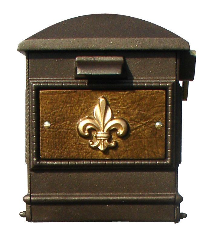 Boîte aux lettres montée sur poteau Lewiston, Bronze, Oui