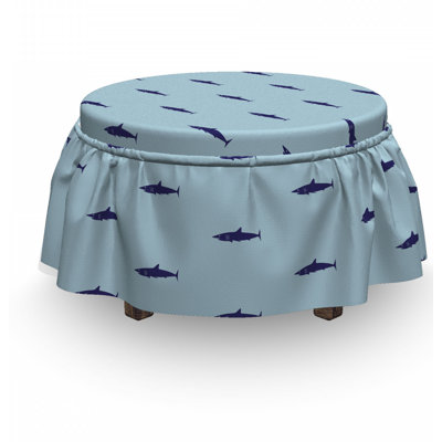 Ensemble de housse pour repose-pieds à coussins carrés 2 pièces shark ocean life