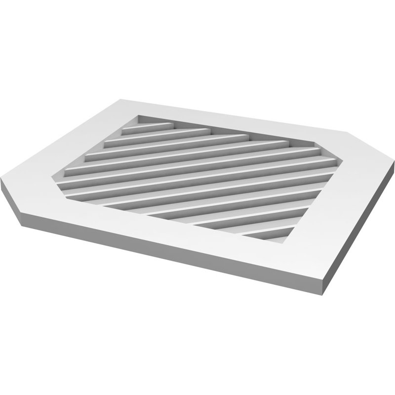 Vertical Peaked Surface Mount Signature Urethane Functional Gable Vent 14/12 Pitch, Primed Tan, 1" H x 28" W x 40" L