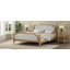 Structure de lit en bois massif de style traditionnel avec tête de lit capitonnée et aucun sommier tapissier requis-721732697
