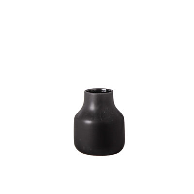 Vase en céramique rond à finition mat noir