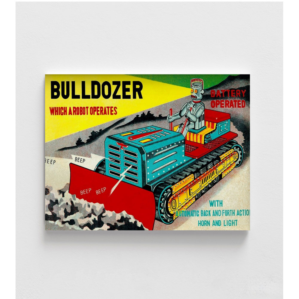 WeFrameArt Bulldozer Which A Robot Operates By Retrotrans, Vintage Toy ...