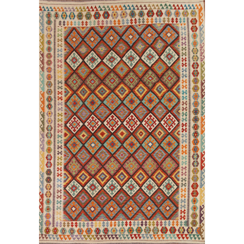 Tapis kilim réversible en laine 10 x 13