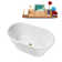 51" Streamline Soaking Glossy White Freestanding Tub and Tray With Internal Drain