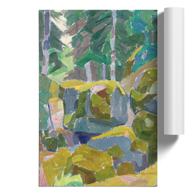 Landscape with Trees by Alexander Bogomazov - Unframed Painting