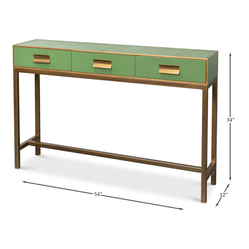 Shagreen 54'' W Console Table, Green